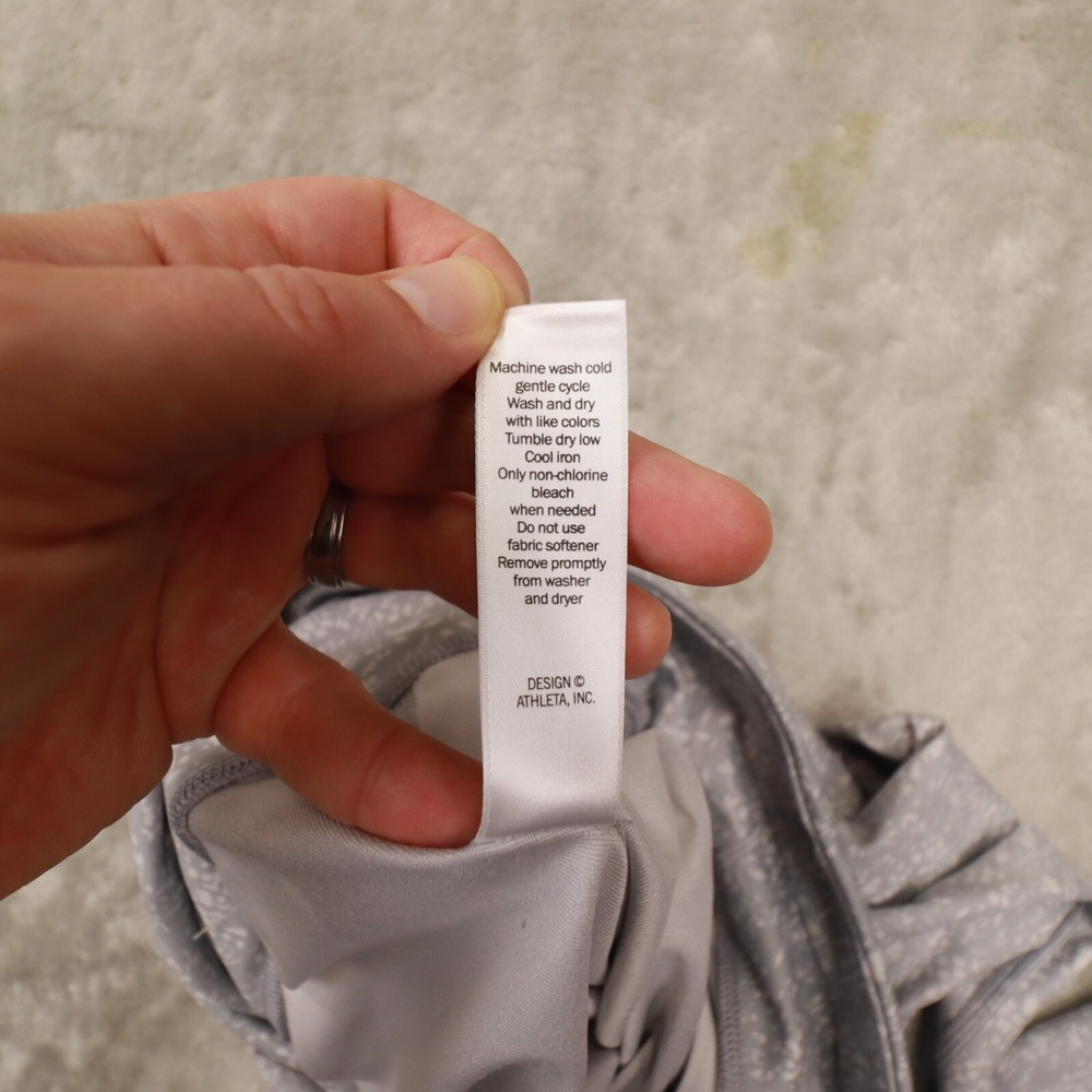 Athleta Women's Gray White Floral Mid Rise Primrose Chaturanga Leggings Small - Picture 10 of 10